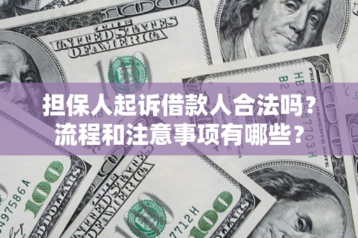 武汉担保人起诉借款人合法吗？流程和注意事项有哪些？