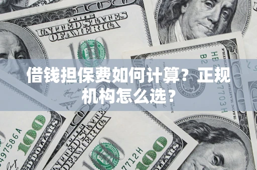 武汉借钱担保费如何计算？正规机构怎么选？