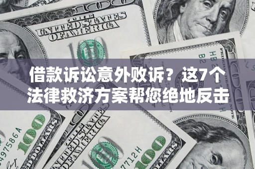 武汉借款诉讼意外败诉？这7个法律救济方案帮您绝地反击！