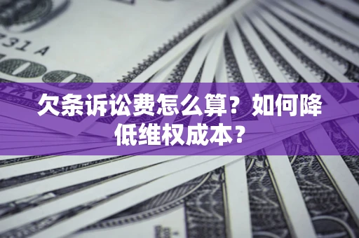 武汉欠条诉讼费怎么算？如何降低维权成本？