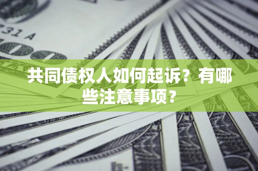 武汉共同债权人如何起诉？有哪些注意事项？