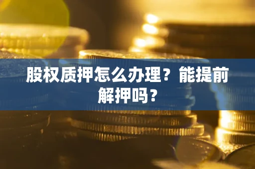 武汉股权质押怎么办理？能提前解押吗？
